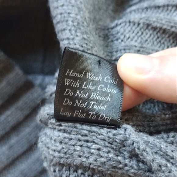 Mak Sweater Women's Size Small Long Gray Embroidered Knit Half Sleeve Dress - Picture 6 of 13